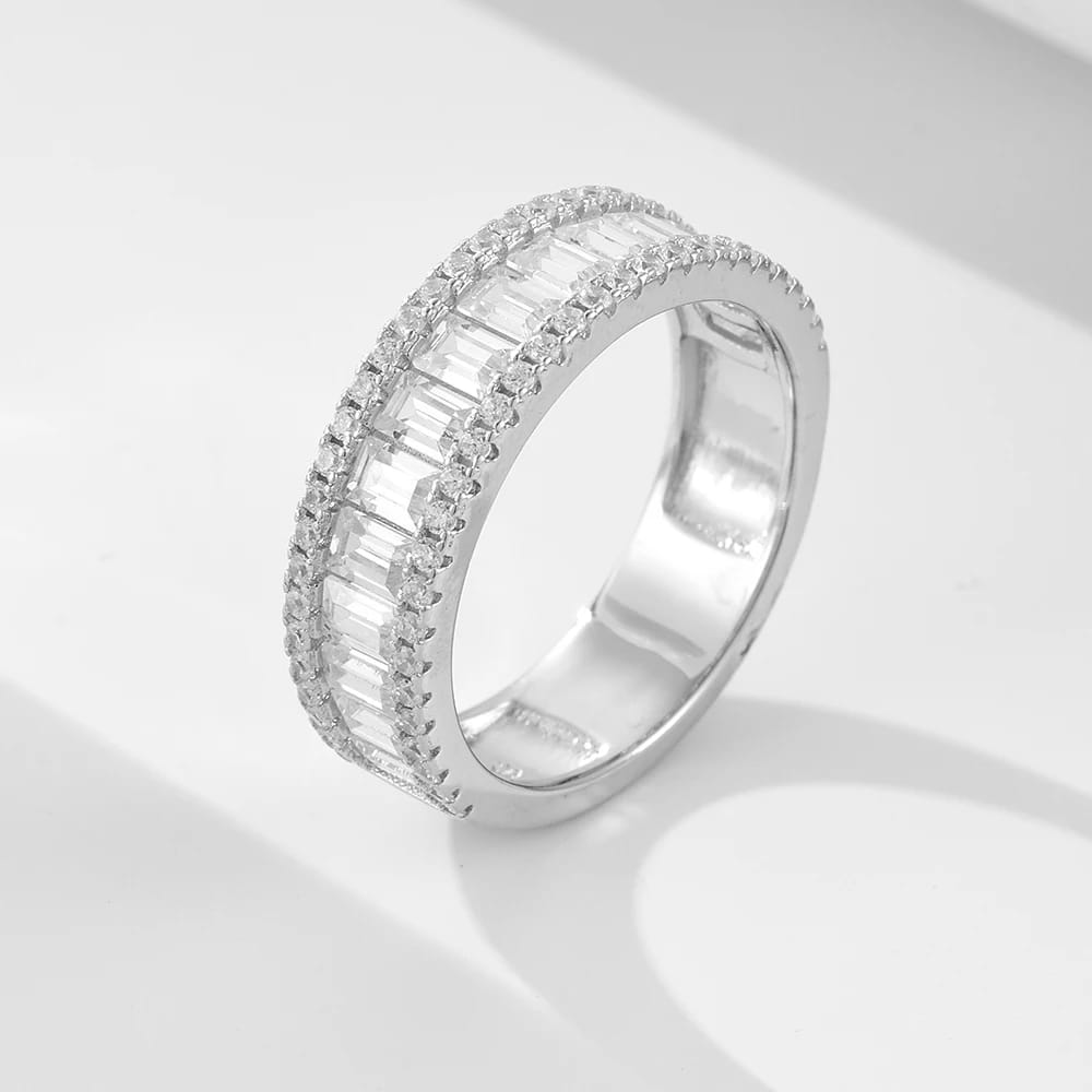 Wedding ring Set 925 silver jewelry wholesale fine Micro Inlaid Zircon Engagement Eternity Band rings women