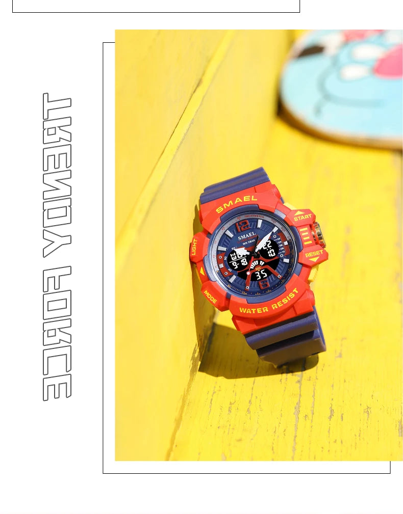 Sport Watch Men SMAEL 50M Waterproof Wristwatches Dual Time Display Multi-function Sports Clocks 8065 Mens Watches
