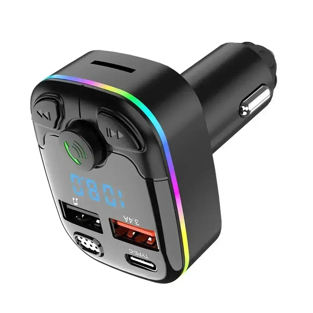 Car Bluetooth 5.0 FM Transmitter Wireless Adapter Mic Audio Receiver Auto MP3 Player 2.1A Dual USB Fast Charger