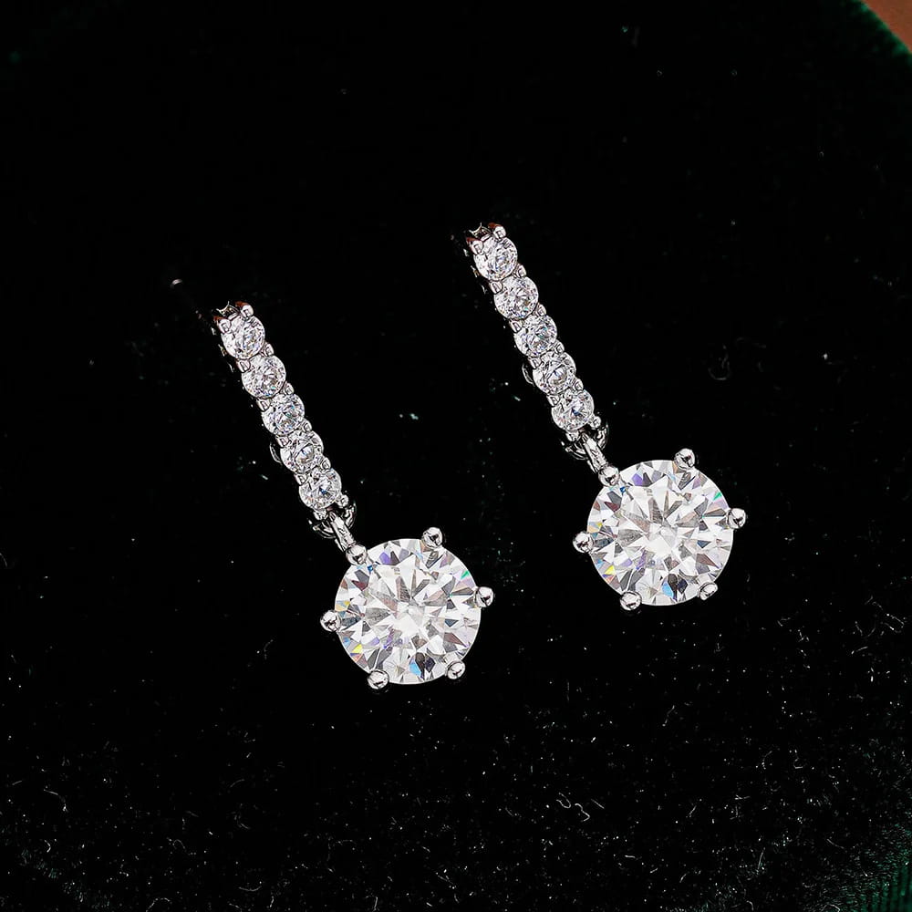TEN CARATS 1CT D-color Moissanite diamond earrings for women 100% S925 sterling silver wedding fashion white gold stud