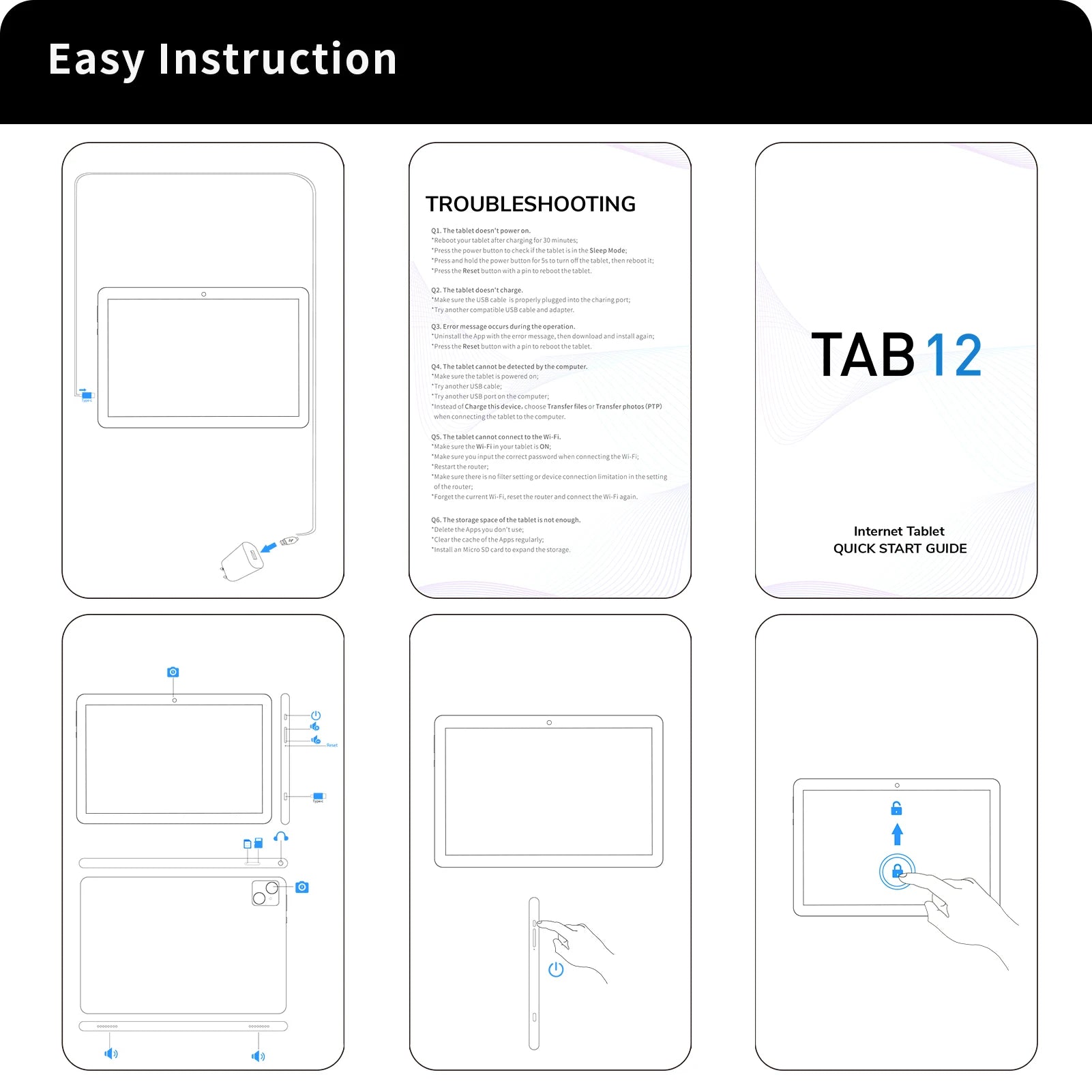 10.1 Inch Tablet for Kids Android 13 Octa-Core 4G LTE Dual SIM Parental Control 12GB RAM(6 + 6 Expand)/128 GB Storage