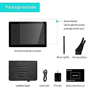 Frunsi Standalone Drawing Tablet Pad with Screen No Computer PC Needed Android 13 10 Inch IPS HD Monitor Display WIFI