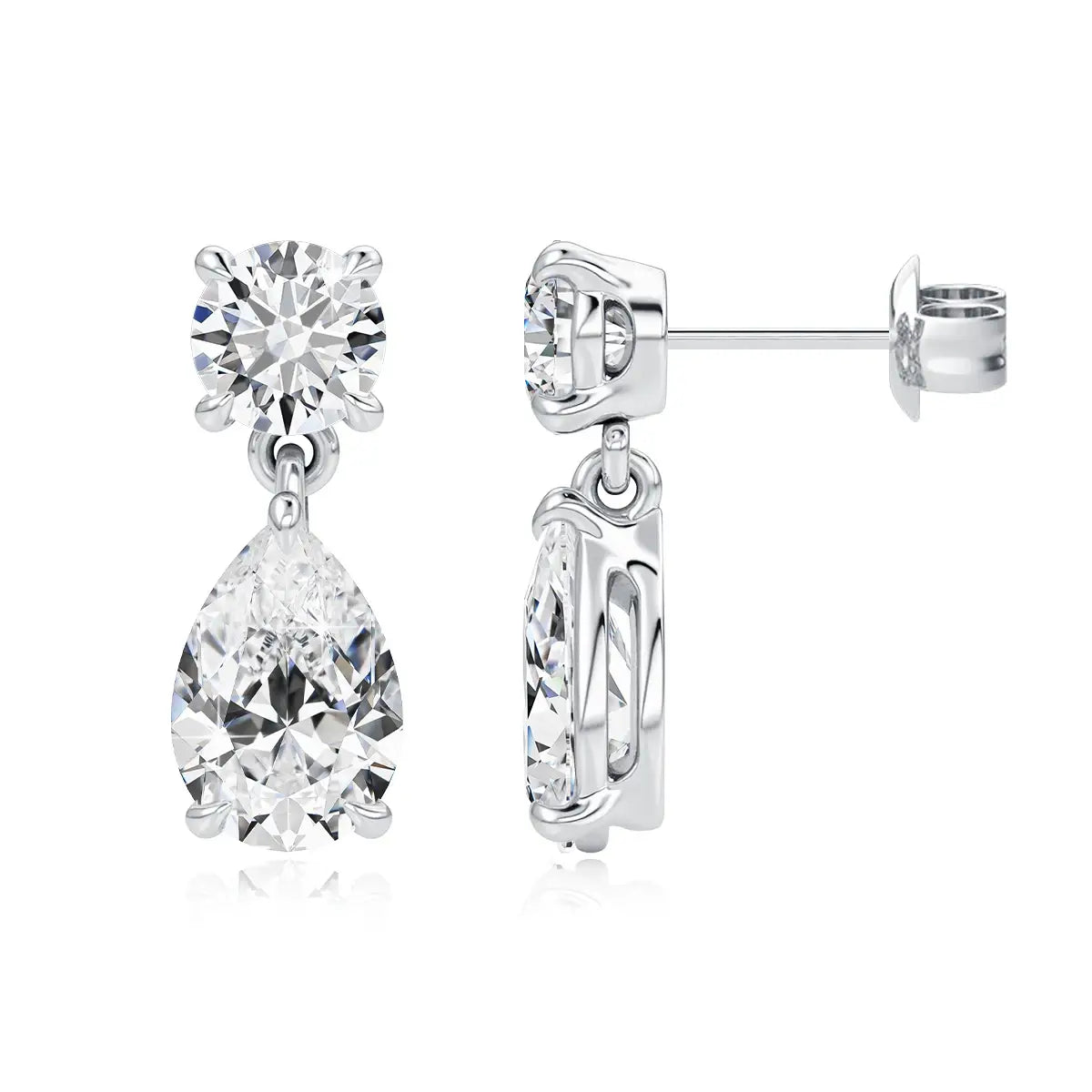100% Real Moissanite Dangling Earrings For Women Lab