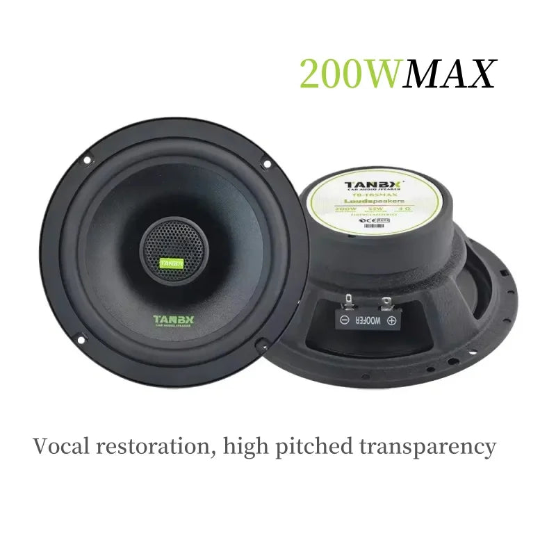 6.5 Inch Speakers Sound for Cars Max 200W Car System Stereo 2-way Coaxial