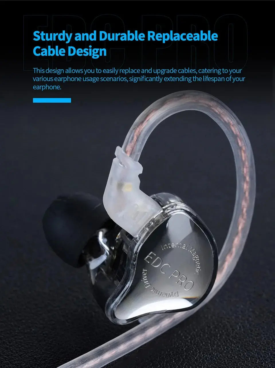 KZ EDC PRO Wired Earphone Large Dynamic Drivers Earbuds