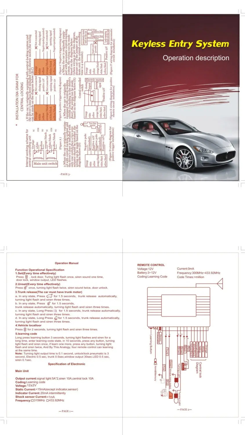 12V Car Remote Central Door Lock Keyless System Control Alarm Systems Locking withAuto Kit