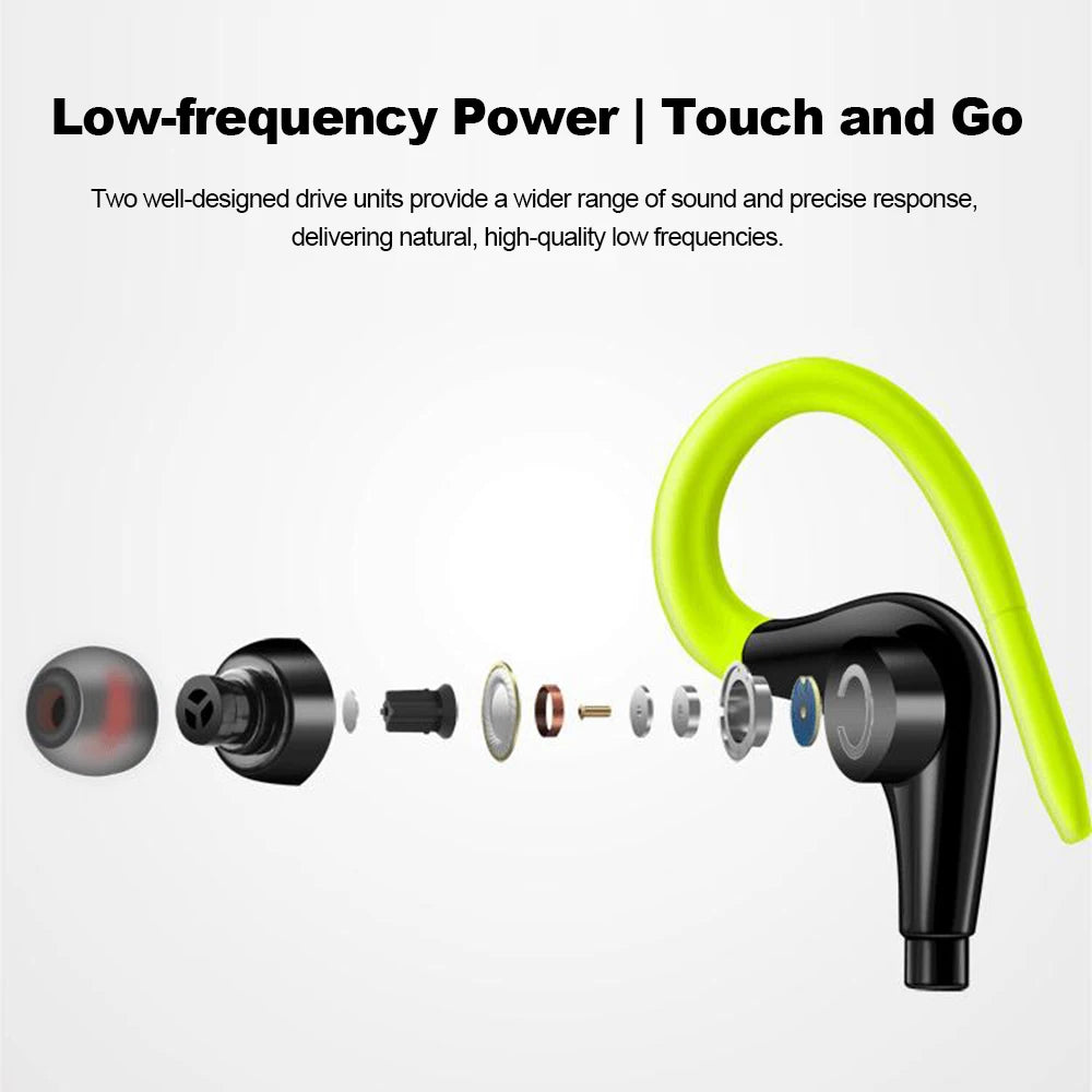 S760 Wired In-ear Waterproof Earphones Ear Hook Earbuds Stereo Super Bass Headphones Sport Headset with Microphone
