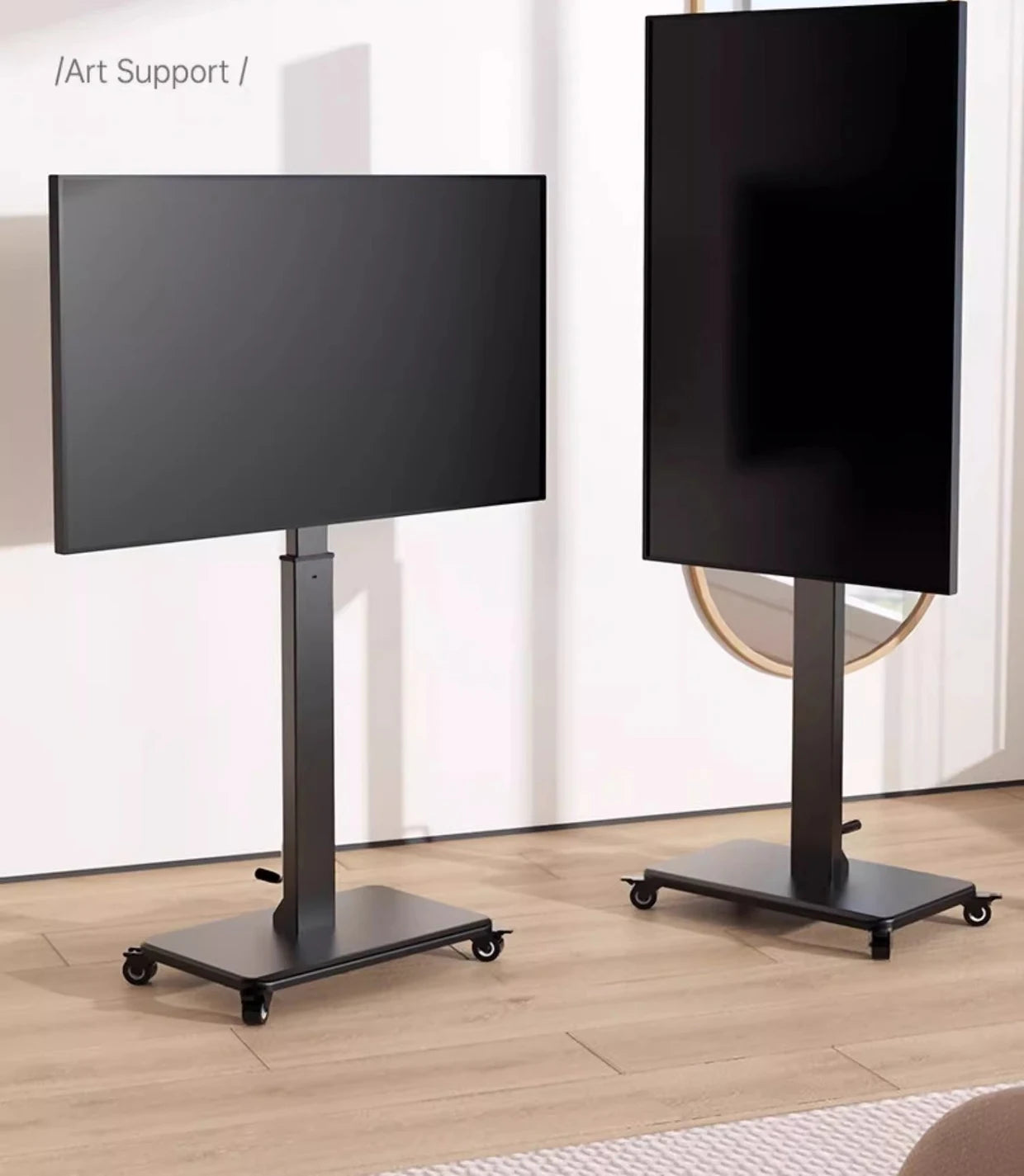 Floor TV Stand with Power Outlet Universal for 26-65 inch TVs up to 110 lbs Height Adjustable Swivel