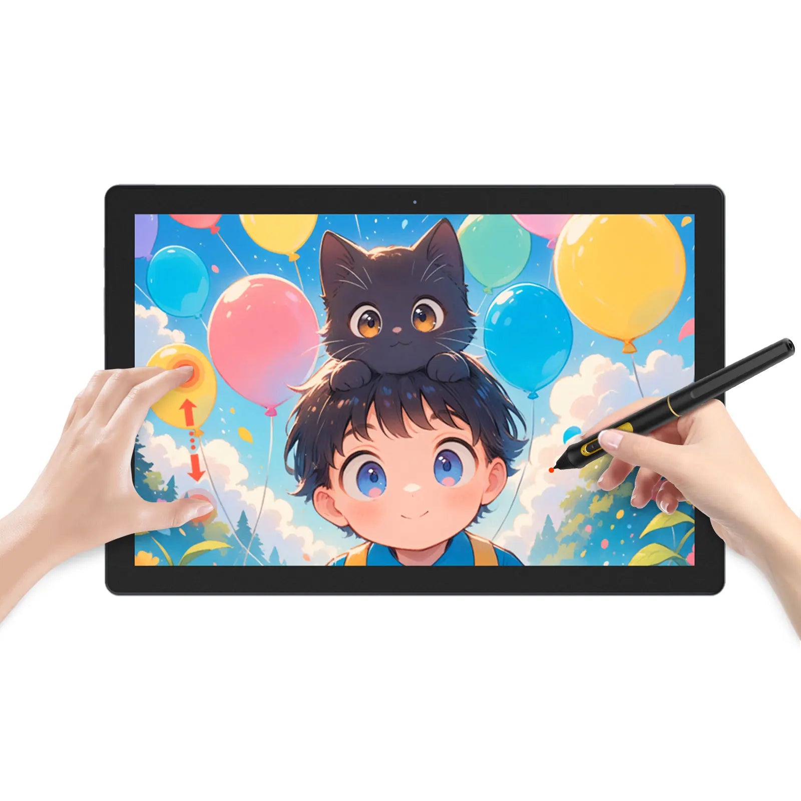 BOSTO BT-101A Portable Graphics Drawing Tablet 10.1 Inch IPS Screen Display with Finger Touch Anti-glare 16384 Pressure