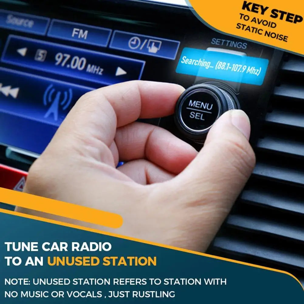 Bluetooth FM Transmitter for Car Radio with Dual Mics Wireless Hands Free Phone Call MP3 Player Support Fast Charging