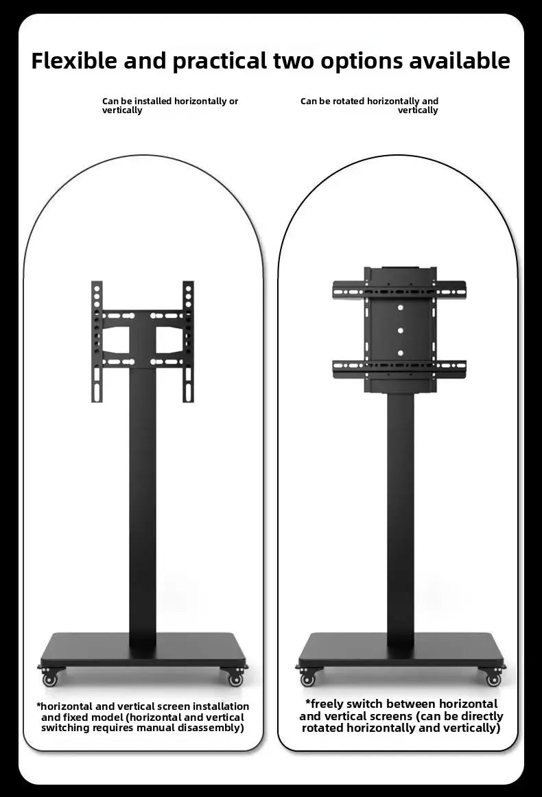 TV Stand Multi-size Optional Multi-style Sturdy Structure Movable Stainless Steel Swivel Screen