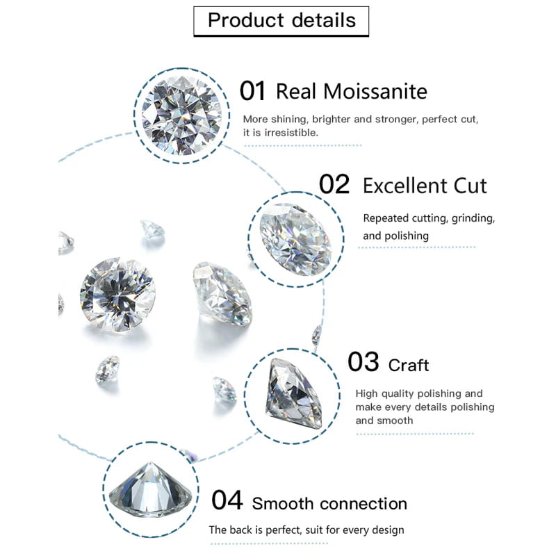 EWYA 0.5 Carat D Color Moissanite Diamond Screw Earrings for Women S925 Sterling Silver Plated PT950 Drop Earring Fine