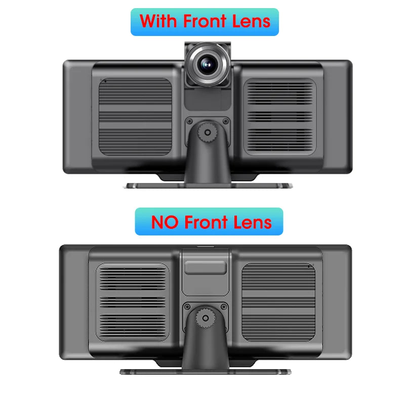 Black 4K rearview camera with lens attachment for CarPlay Android Auto dash cam