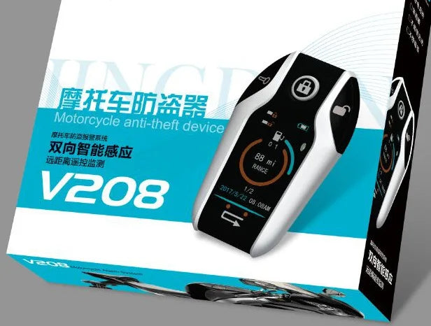 2 way Motorcycle Anti-theft Security Alarm System Scooter Burglary Vibration Remote Engine Start 5meter Auto-lock