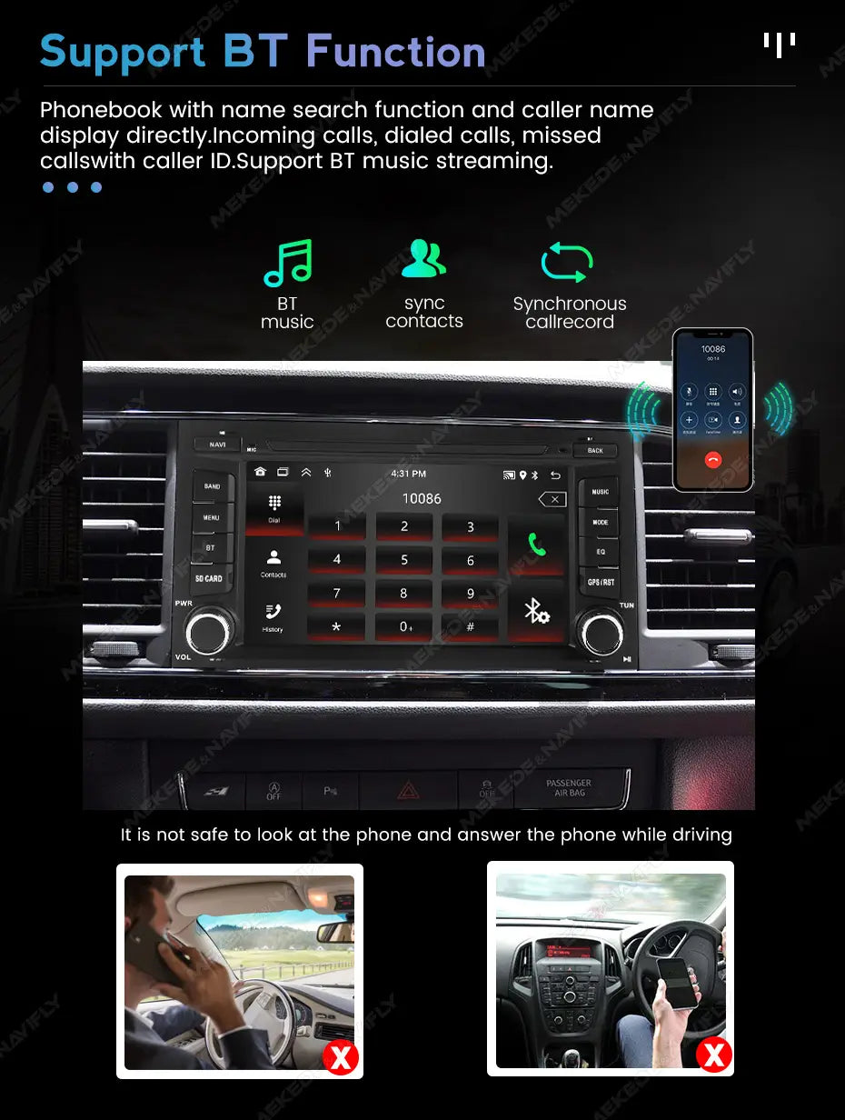 Navifly 7’’ 1Din Android 15 Car Radio Multimedia Video