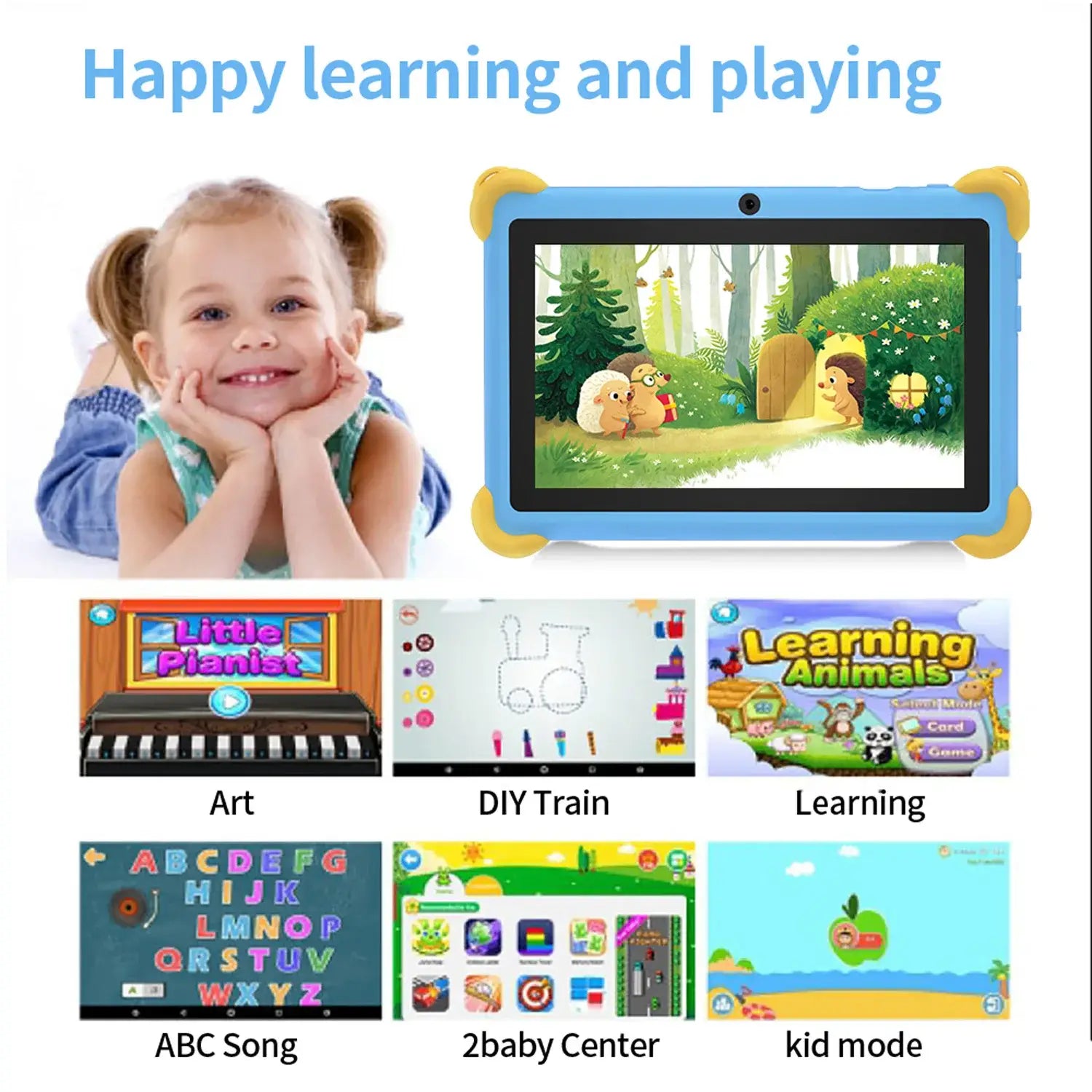 2025 New 7 Inch Cartoon Pattern Kids’ tablets Quad Core 4GB RAM 64GB ROM 5G WiFi Learning Education Games Tablet