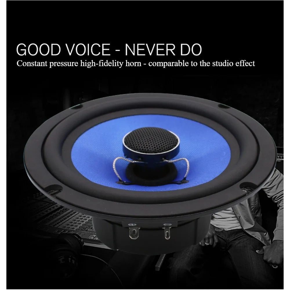 6.5 Inch Car Coaxial Speaker Tweeter Mid-bass Integrated Audio System Door 2pc