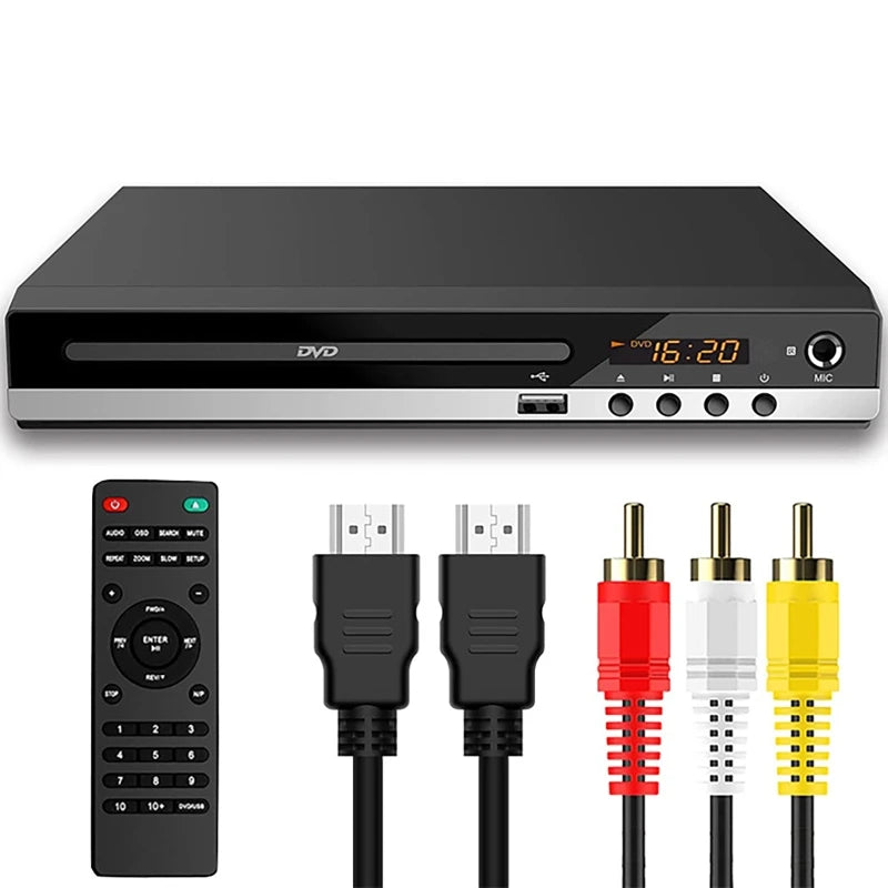 DVD Player High-defination 1080P Home Box For TV All Region Free CD-Discs AV-Output Built-in MIC-port