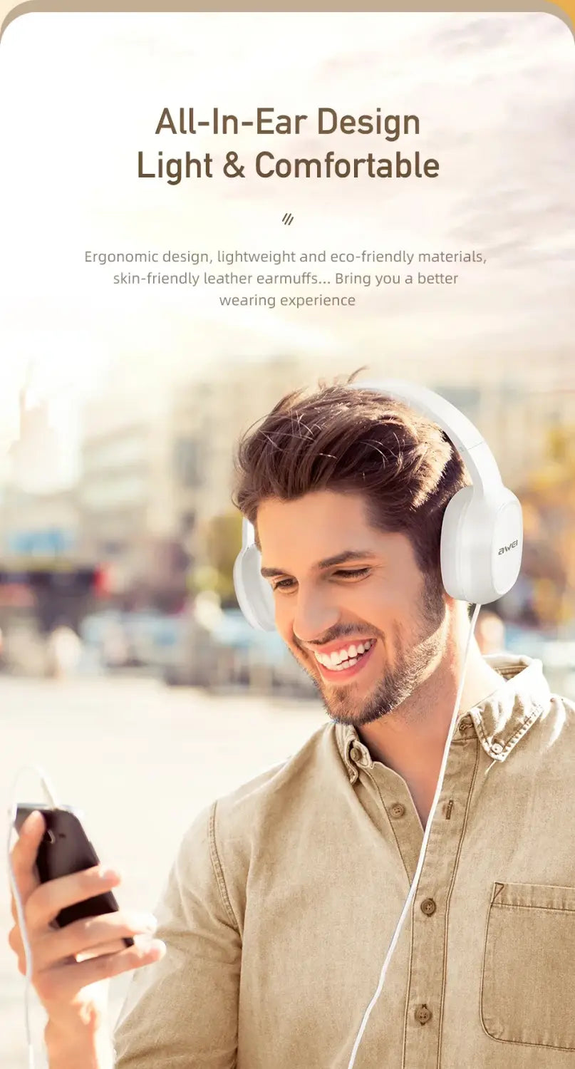 Awei GM-6 Professional Wired Headphones with Wire Control Gaming Headset With Mic 3.5mm AUX Plug For PC Computer Laptop