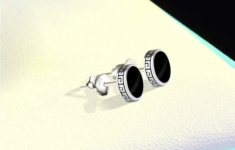Lihong Personalized 925 Silver Earrings Men’S Single Street Punk Hip-Hop Jewelry