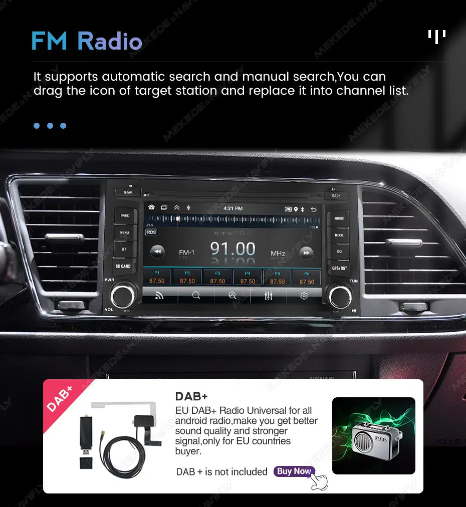 Navifly 7’’ 1Din Android 15 Car Radio Multimedia Video