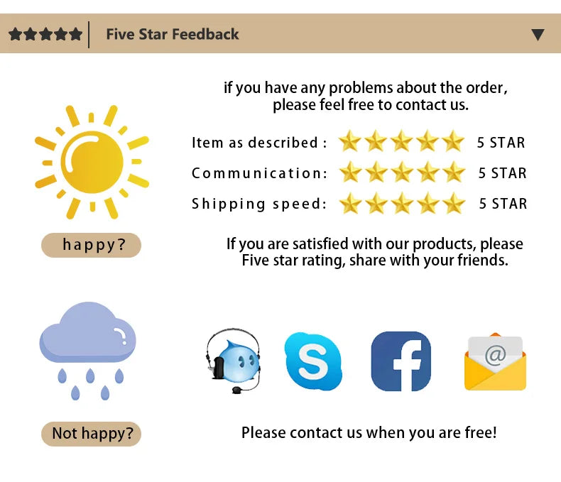 Customer feedback and contact info graphic on 100% Real Solid S925 Silver Retro Hipster Men’s Bracelet