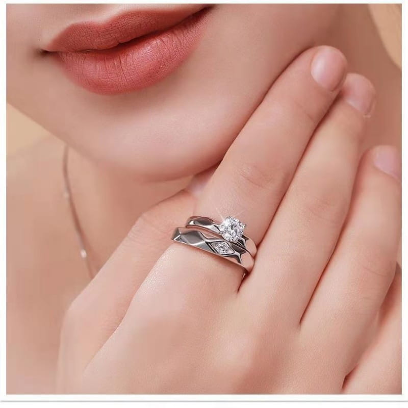 Avenneth New Simple Stainless Steel Geometry Rings Adjustable Couple Open Ring For Women Men Wedding Fashion Jewelry