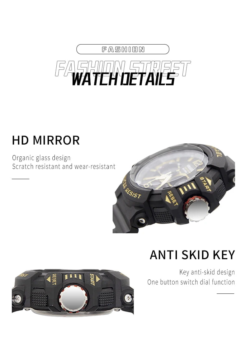 Sport Watch Men SMAEL 50M Waterproof Wristwatches Dual Time Display Multi-function Sports Clocks 8065 Mens Watches