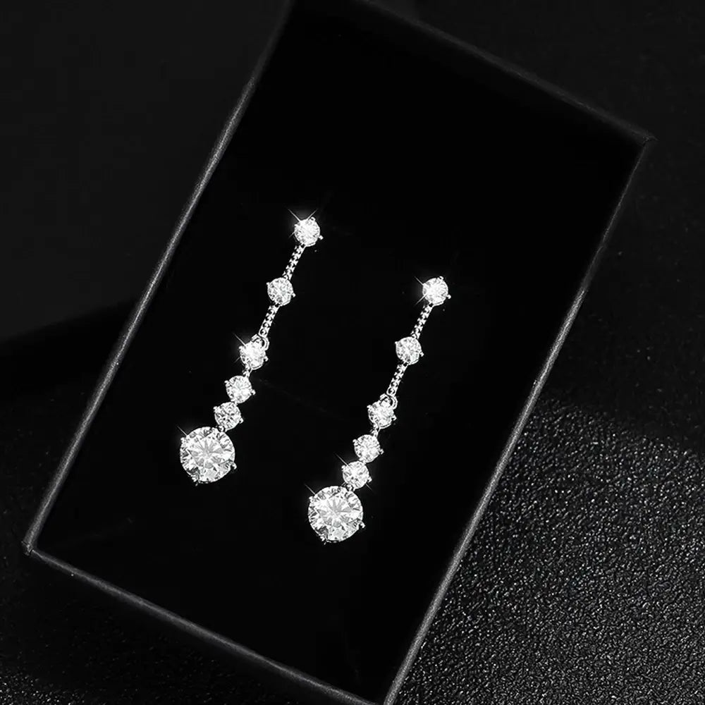 Moissanite Dangle Earrings For Women 3ct a Pair D Color VVS1 Diamond Long Tassel Ear Drops 925 Sterling Silver Fine