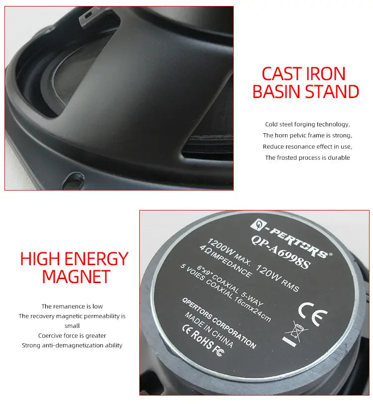 Car Speakers 2400W (2*1200W) Coaxial Speaker 6*9 Inch