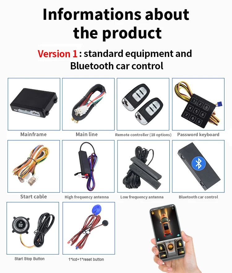 Cardot Car Accessory Auto Start Smart Phone App Control Remote Alarm Keyless Entry Central Lock Unlock Brazil Hot Sale
