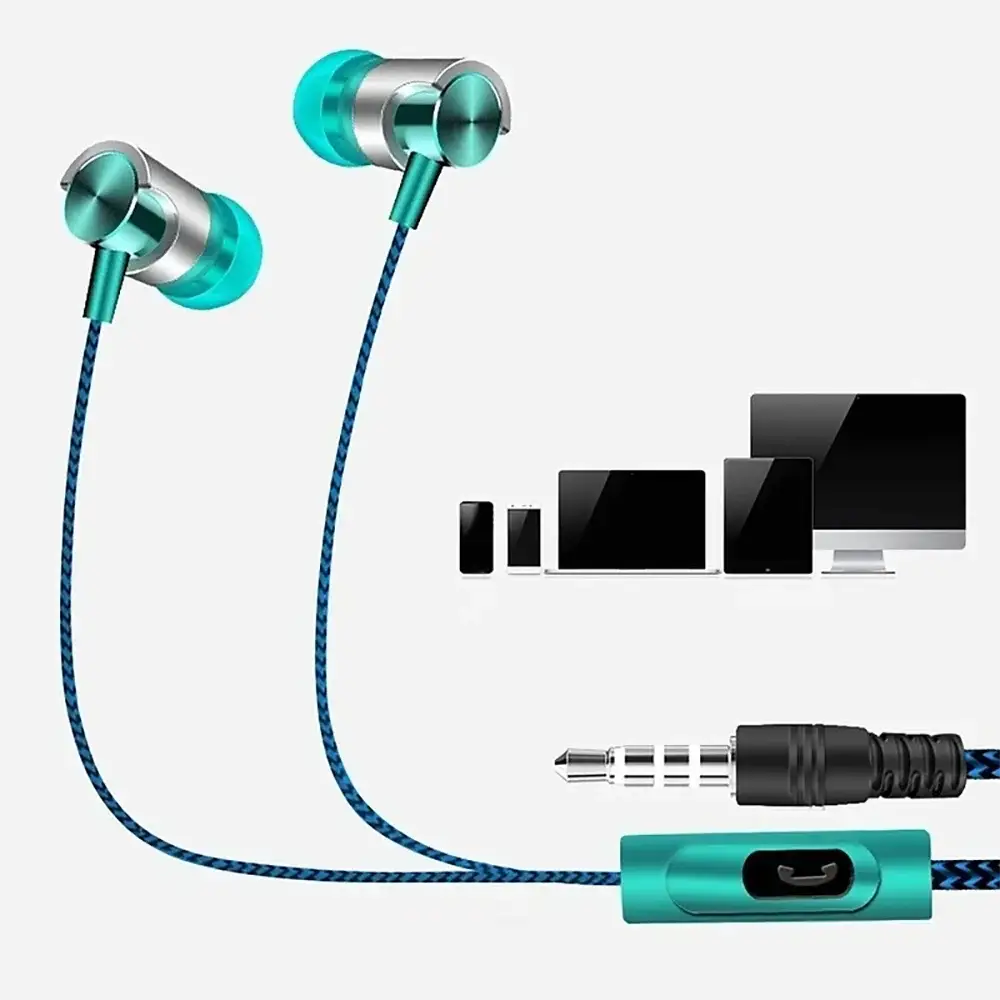 Wired In-ear Earphone In Ear Noise Cancellation Ergonomic Design Stereo Sports Music Headphones For Mobile Phone