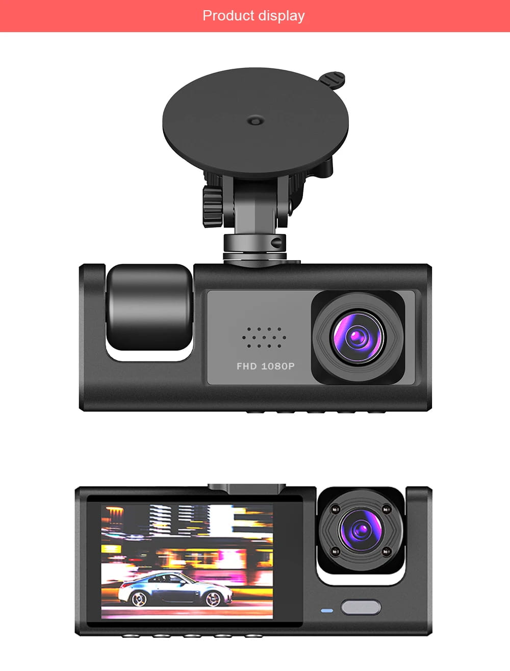 1080P Car Dvr 2/3 Camra Dash Cam for Cars Camera Vehicle Recorder Video Front Optional Rear Night Vision Dashcam