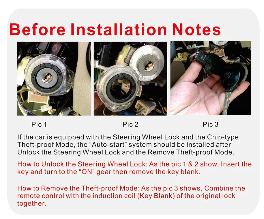 Remote Starter Car Alarm with Autostart Smart System Universal Start Stop Ignition Button for Central Lock Auto