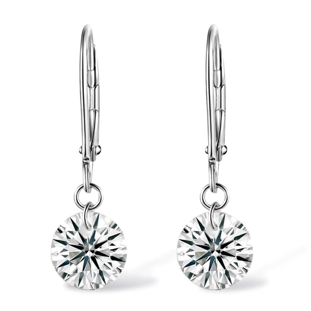 7 Carat Moissanite Dangle Earrings for Women D Color Lab Diamond Long Earring 925 Silver Hoops Wedding Engagement Fine