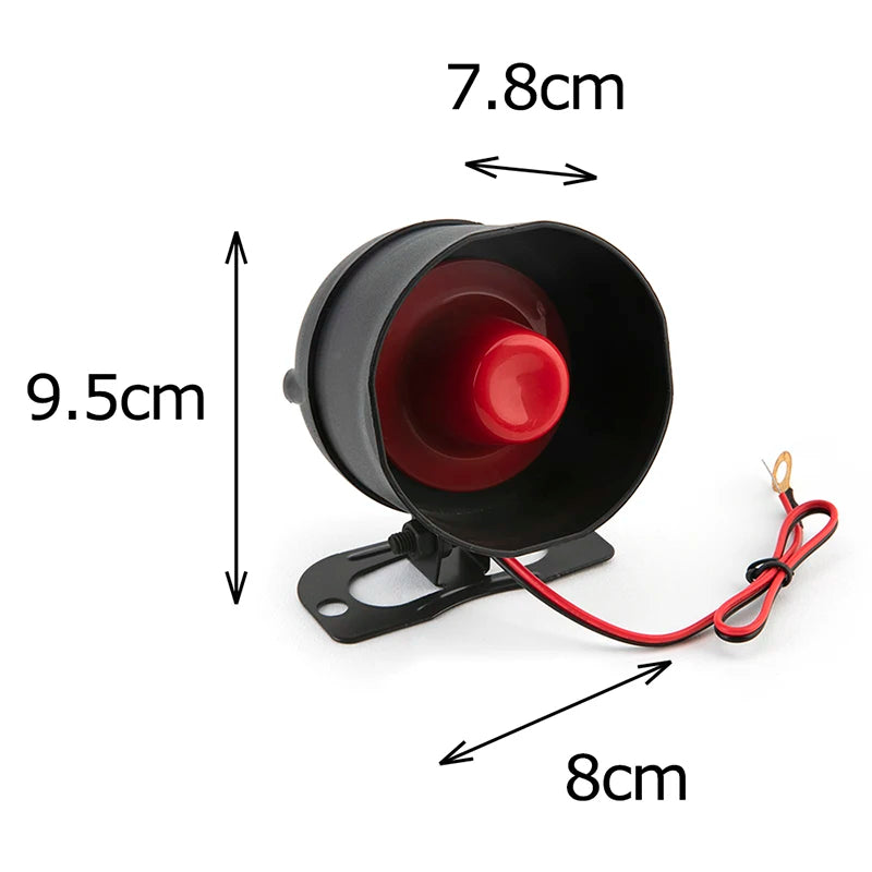 Hippcron Car Alarm Vehicle System 1-Way Universal Protection Security Keyless Entry Siren + 2 Remote Control Burglar