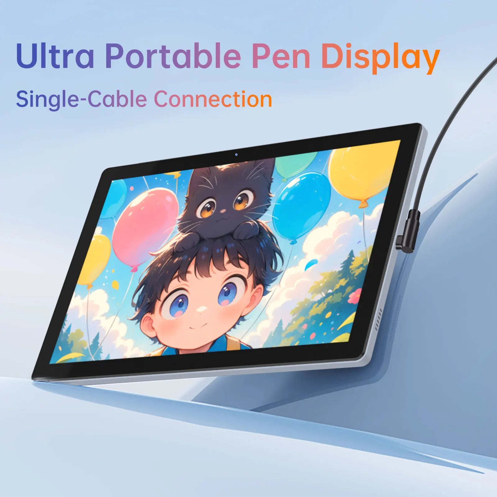BOSTO BT-101A Portable Graphics Drawing Tablet 10.1 Inch IPS Screen Display with Finger Touch Anti-glare 16384 Pressure