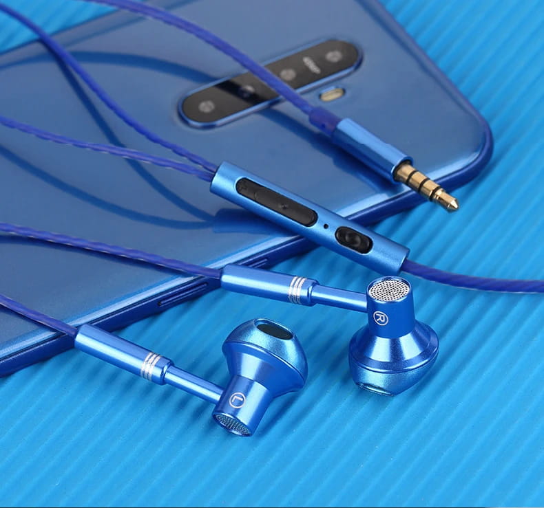 Metal Wired Earphones Sport Running Gaming Music Headphone 3.5mm In-Ear Headset with Microphone 9D Surround Sound