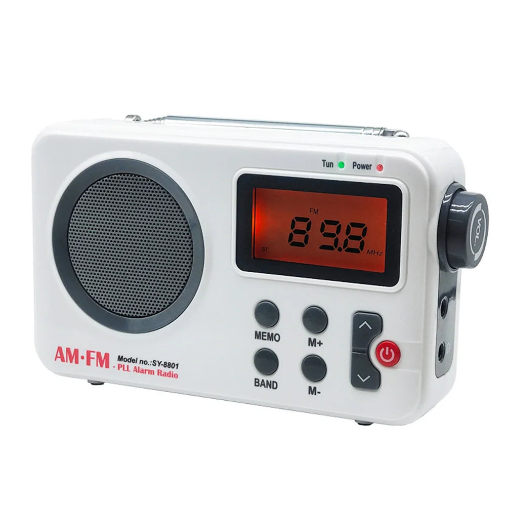 Portable Radio AM FM Audio Receiver Stable Signal With 3.5MM Earphone Plug Stretchable Antenna USB Battery Powered