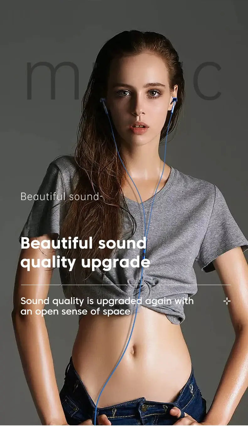 Metal Wired Earphones Sport Running Gaming Music Headphone 3.5mm In-Ear Headset with Microphone 9D Surround Sound