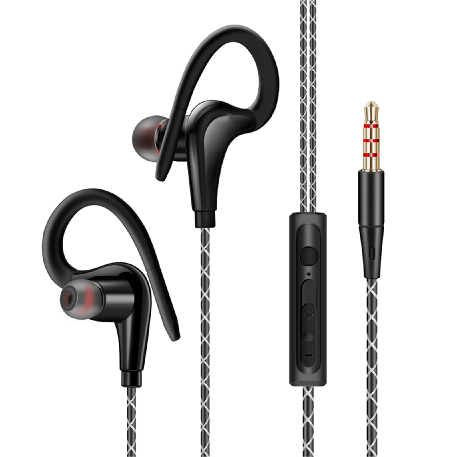 S760 Wired In-ear Waterproof Earphones Ear Hook Earbuds Stereo Super Bass Headphones Sport Headset with Microphone