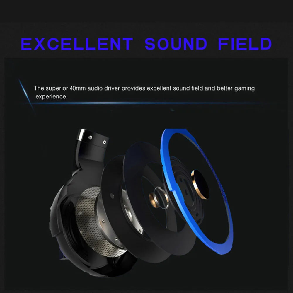 Wired Gaming Headphones With LED Light Noise-cancelling Gamer Headset Microphone for PC Computer Laptop For PS4 PS5 Xbox