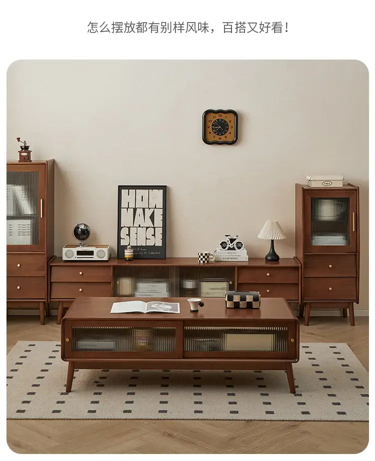 Simple Trendy Tv Stand Mid Century Metal Handles Retro Luxury With Drawers Classic Mobiletto Porta Room Furniture