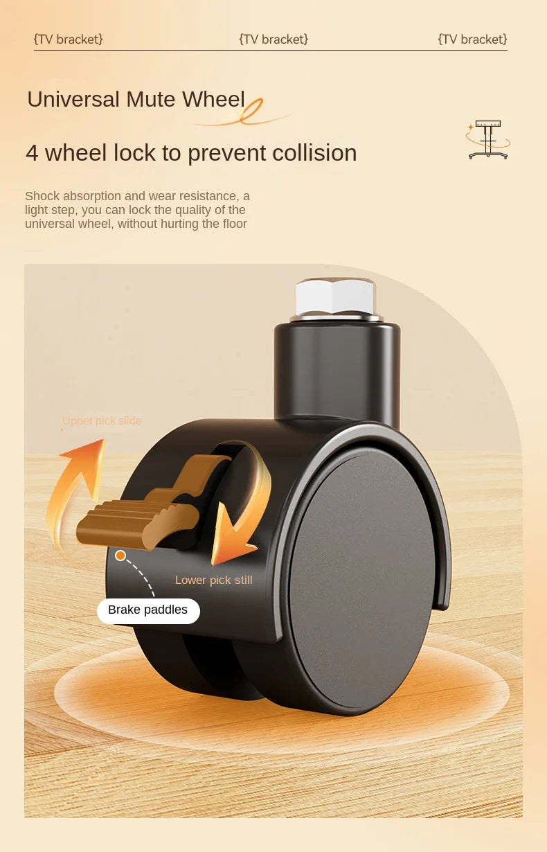 Rolling TV Stand for 10-43 Inch TVs PC Portable Mobile Cart on Wheels Universal Floor Stands with Swivel Mount Fit