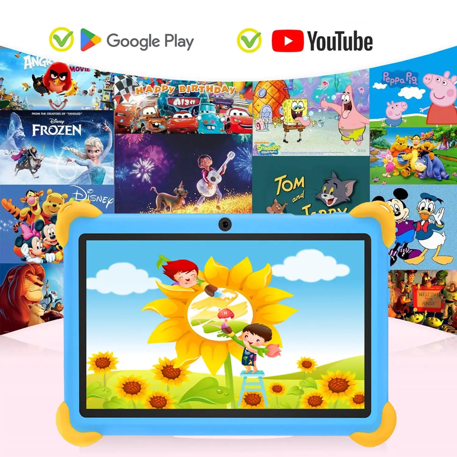 2025 New 7 Inch Cartoon Pattern Kids’ tablets Quad Core 4GB RAM 64GB ROM 5G WiFi Learning Education Games Tablet
