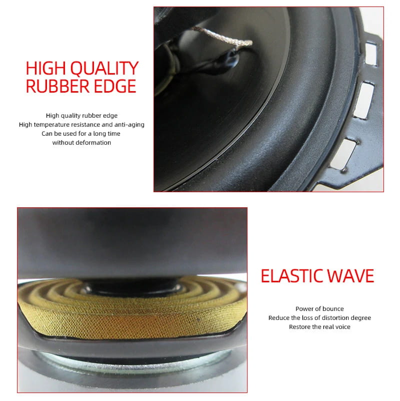 2pcs (2X280W) 560W Premium 4-Inch HiFi Car Speakers - HD Audio 4.0 Surround App Control Universal Flush Mount