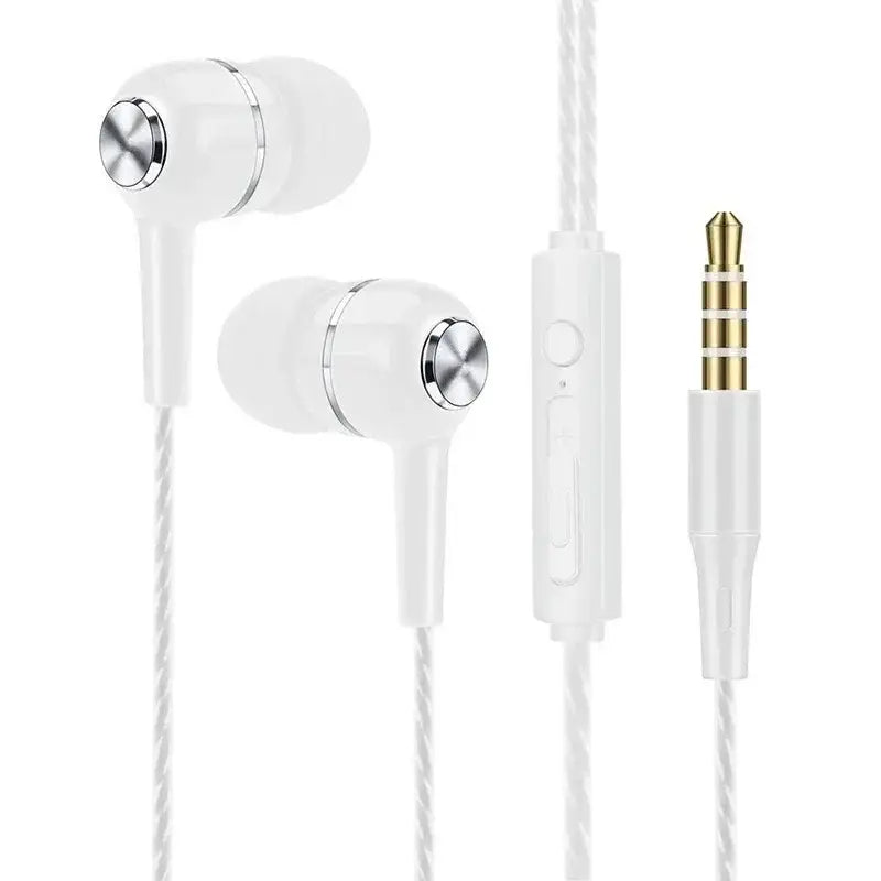 3.5mm Wired Headphones In Ear Headset Earphones with Microphone Bass HiFi Stereo Earbuds Sports In-line Control