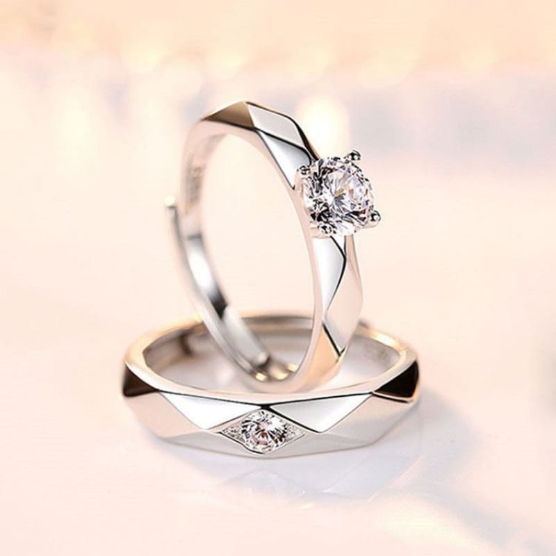 Avenneth New Simple Stainless Steel Geometry Rings Adjustable Couple Open Ring For Women Men Wedding Fashion Jewelry