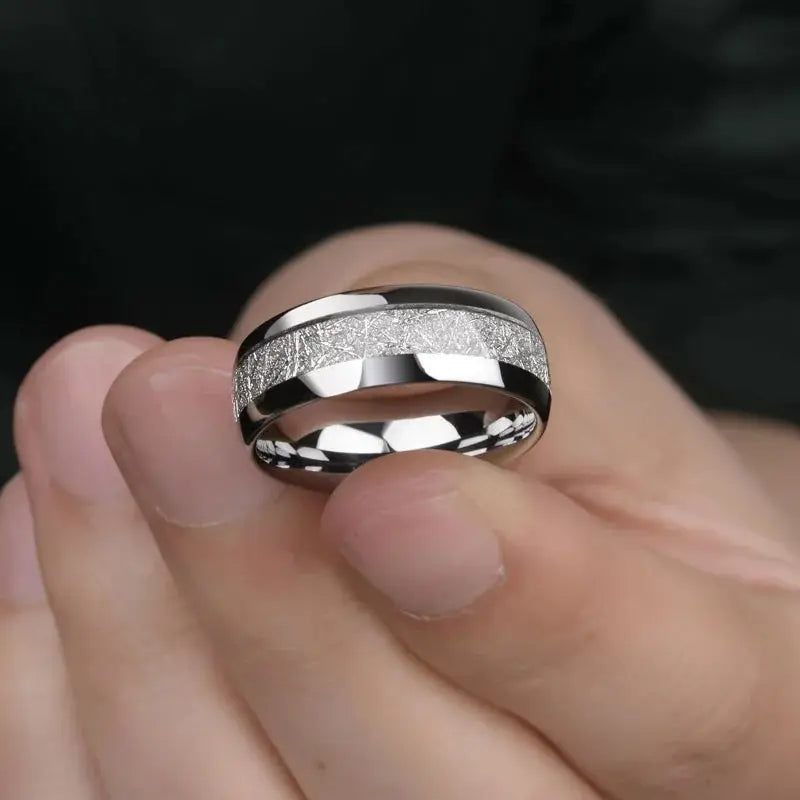 Charm Silver Color Couple Rings for Lover’s Cute Women Rhinestones Zircon Set Trendy Stainless Steel Men Jewelry