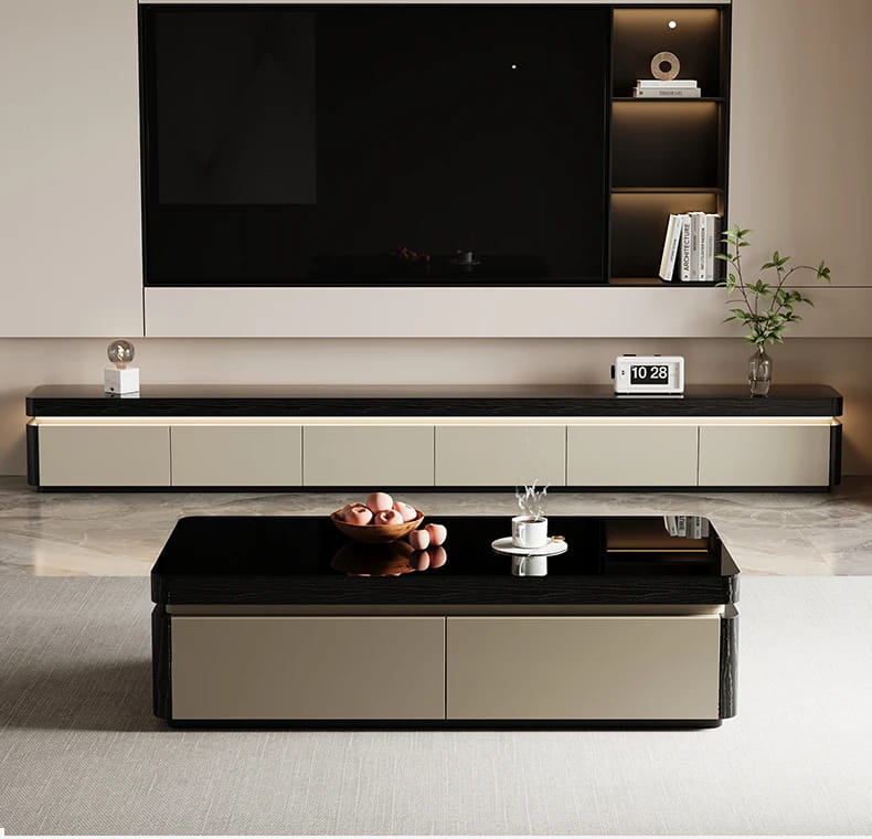 Elegant Space Saving TV Stand Eco Friendly Materials Sustainable Modern Aesthetics Sliding Doors Living Room Furniture